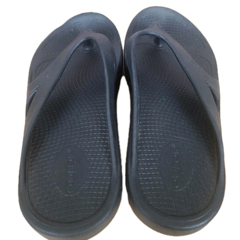 OOFOS Original Recovery Sandals Black Thong Flip Flops Men's 10 Women's 12 EU 43 - Picture 4 of 6